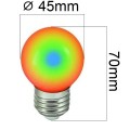 Vícebarevná LED žárovka E27 RGB 1W