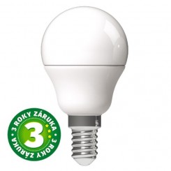 Akce: Prémiová LED žárovka E14 4,5W 470lm G45 teplá, ekv. 40W, 3 roky 3+1